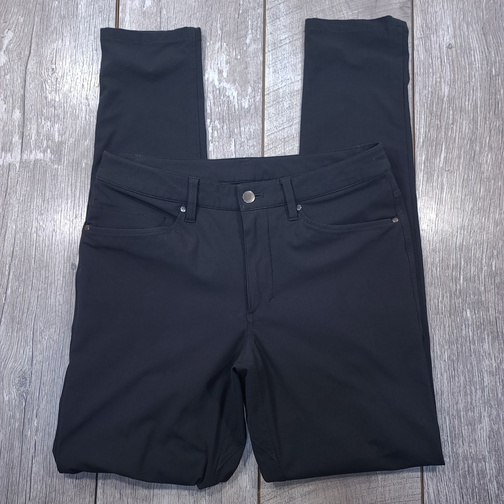Lululemon ABC Pant Slim Men 28x32 Black Warpstreme 5-Pocket Trousers - Picture 3 of 10